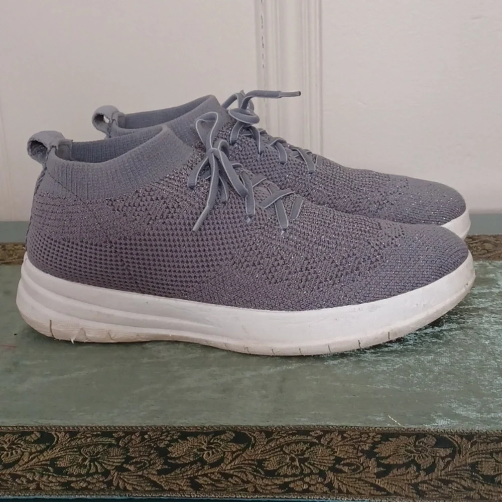 FitFlop Gray UberKnit High Top Slip-on Sneakers W-7